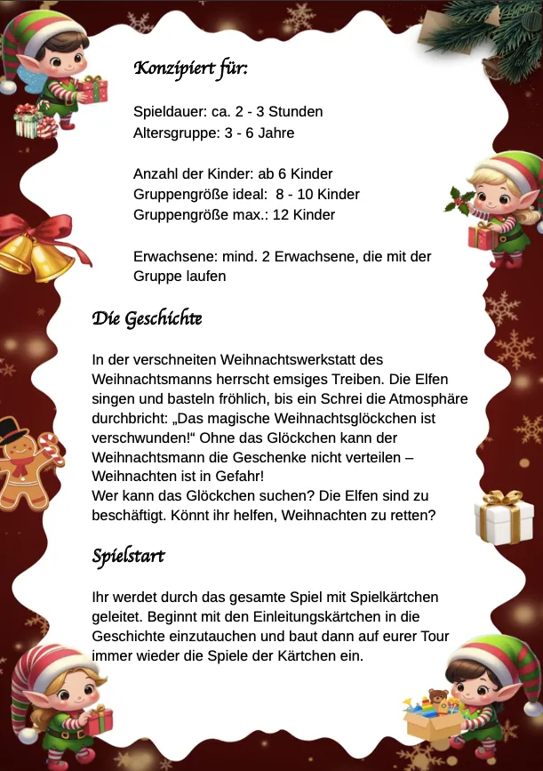 Schnitzeljagd Weihnachten – Inhaltsverzeichnis