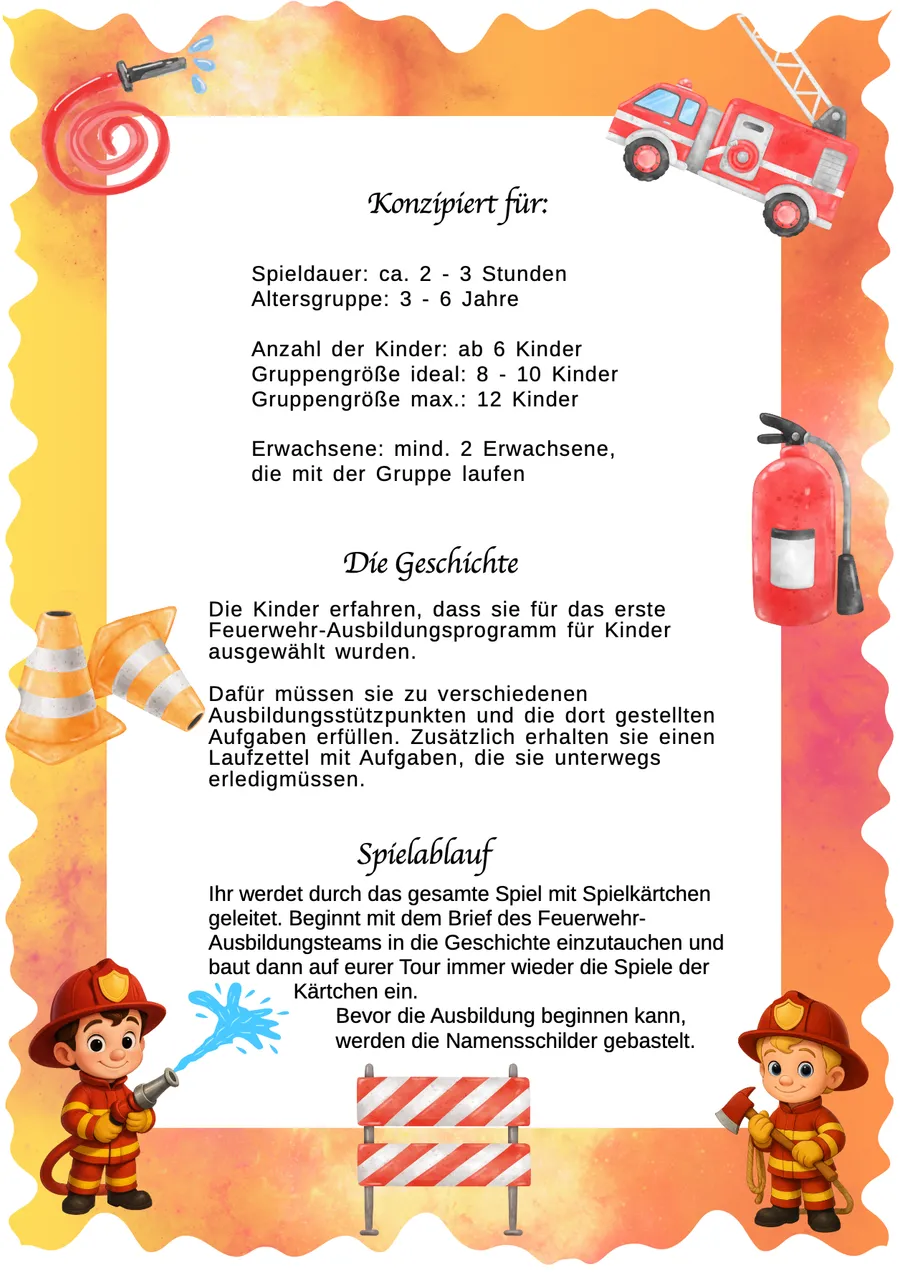 Schnitzeljagd Feuerwehr – Spielkonzept & Ablauf