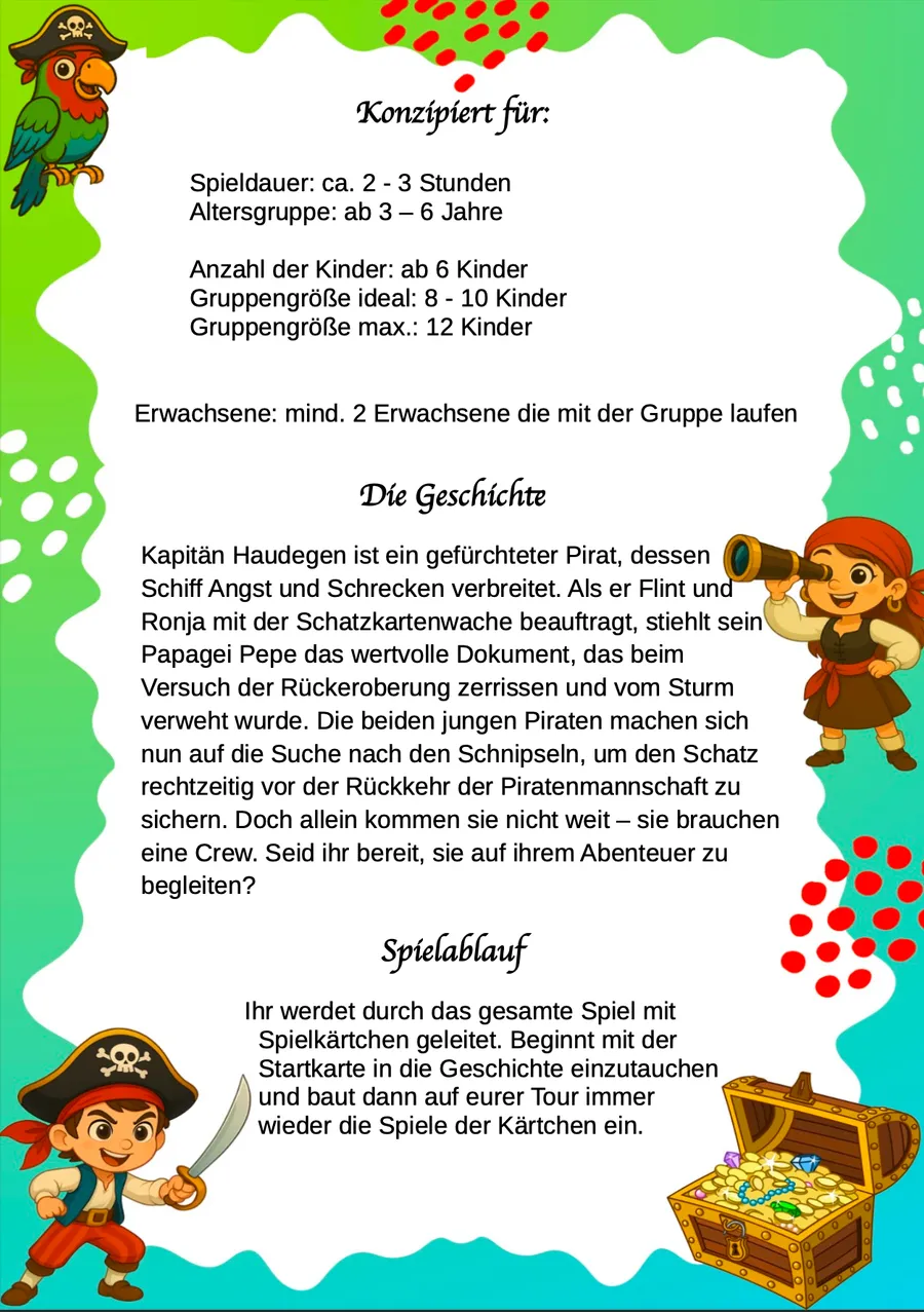 Schnitzeljagd Piraten – Spielkonzept & Ablauf