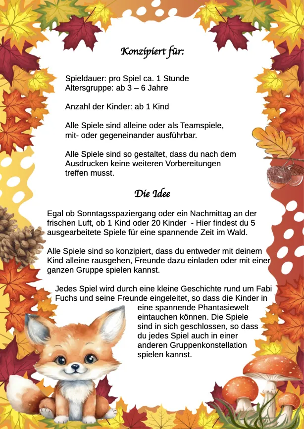 Fabi Fuchs und der Herbst – Spielkonzept & Ablauf