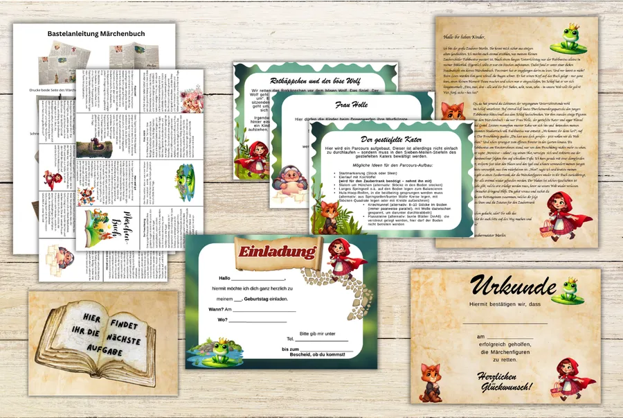 Schnitzeljagd Märchen – Produktübersicht – Umfang je nach Variante